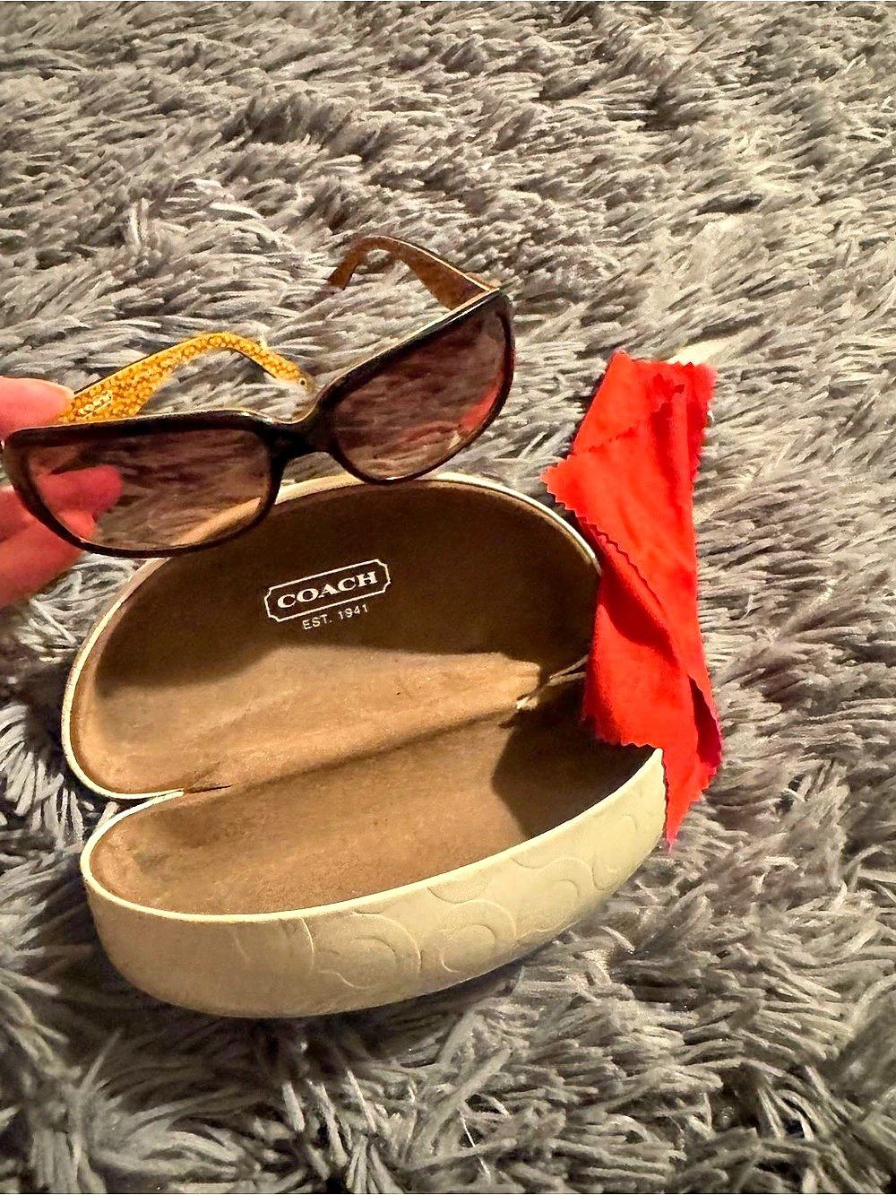 Coach Delphine (S443) ) Brown & Black Sunglasses with case